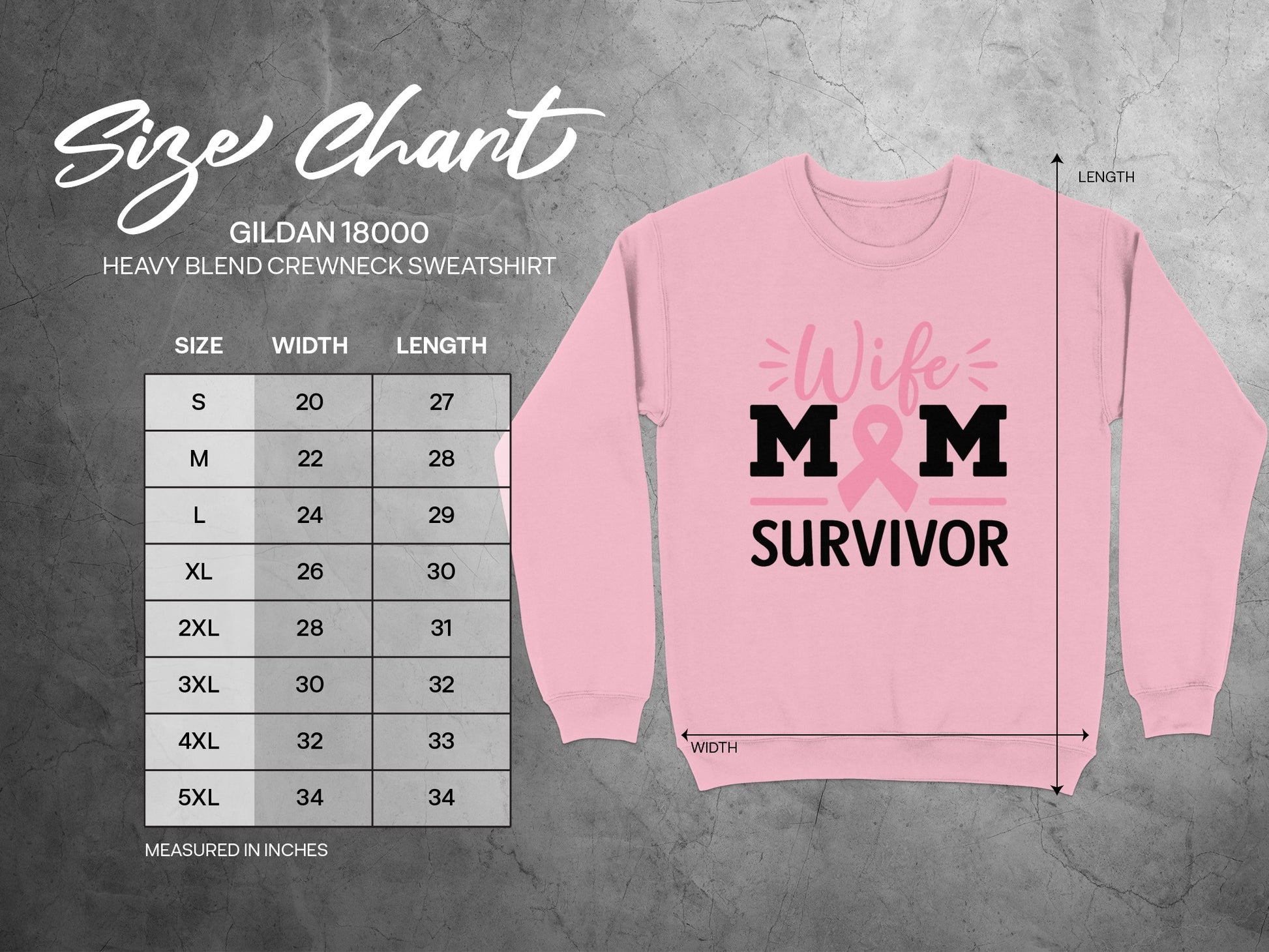 Wife Mom Survivor Pink Crewneck Sweatshirt product type