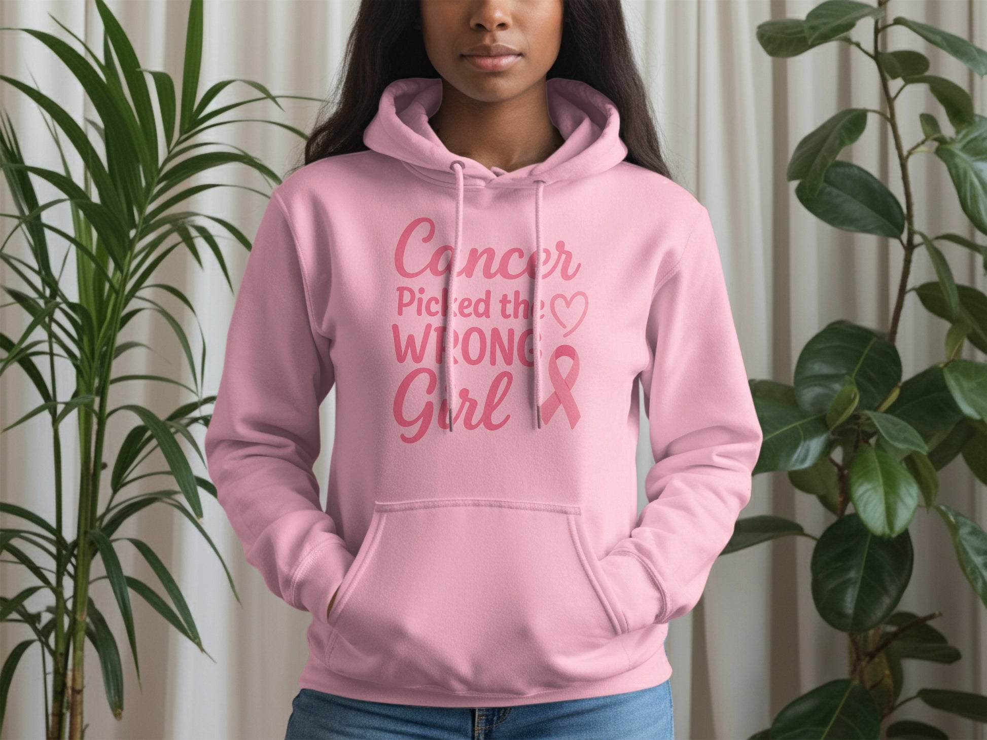 Cancer Picked the Wrong Girl Pink Hoodie product