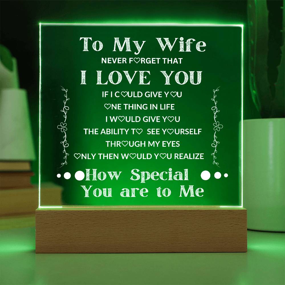 To My Wife Square Acrylic