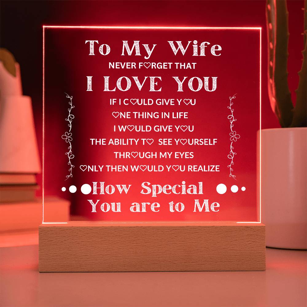 To My Wife Square Acrylic