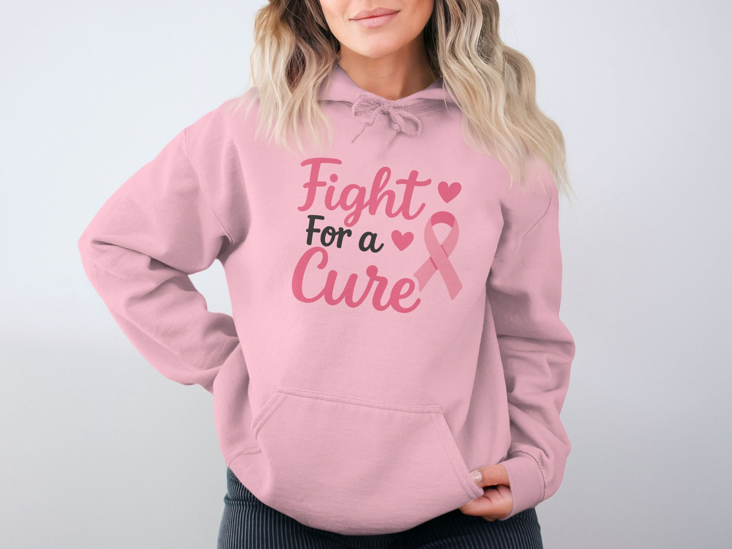 Fight For a Cure Pink Ribbon Hoodie product type