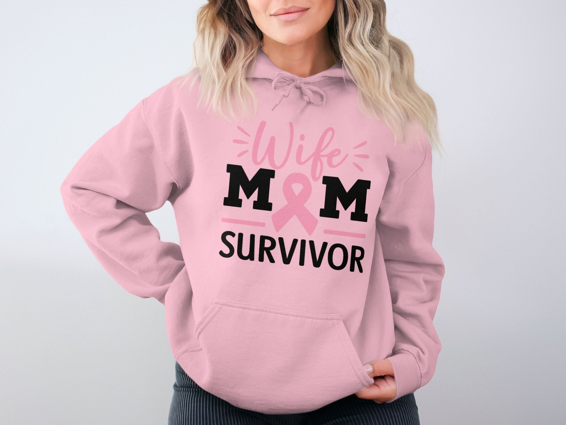 Wife Mom Survivor Pink Graphic Hoodie product