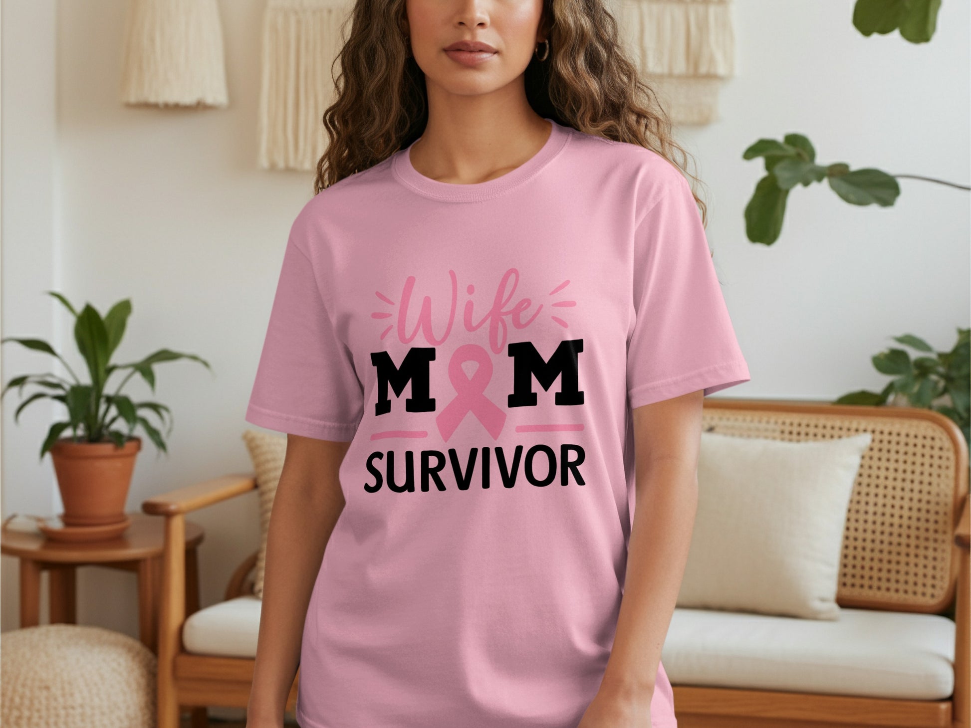 Wife Mom Survivor Pink Graphic Tee product