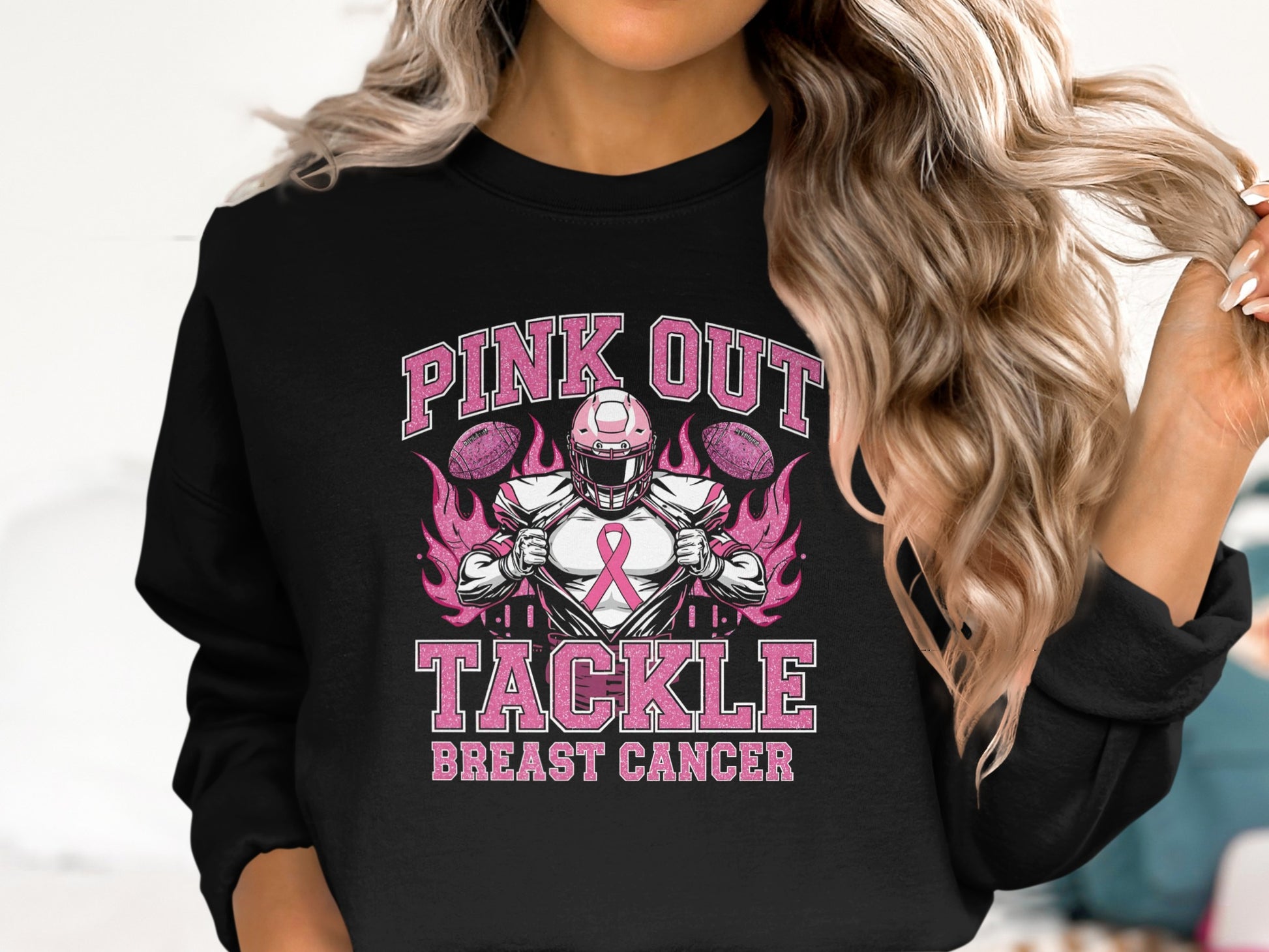 Pink Out Tackle Breast Cancer Football Sweatshirt product