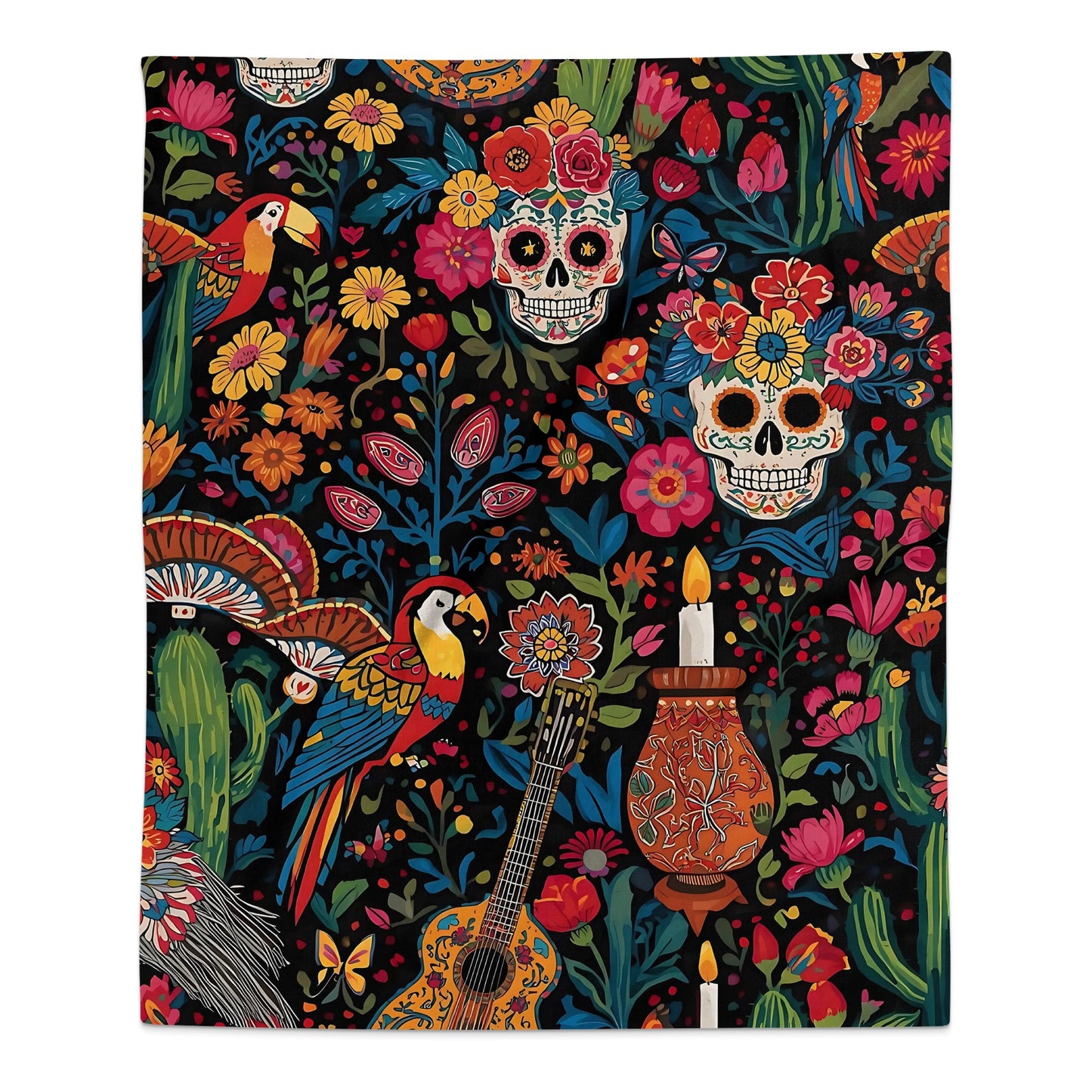 Colorful Dia de los Muertos design blanket product