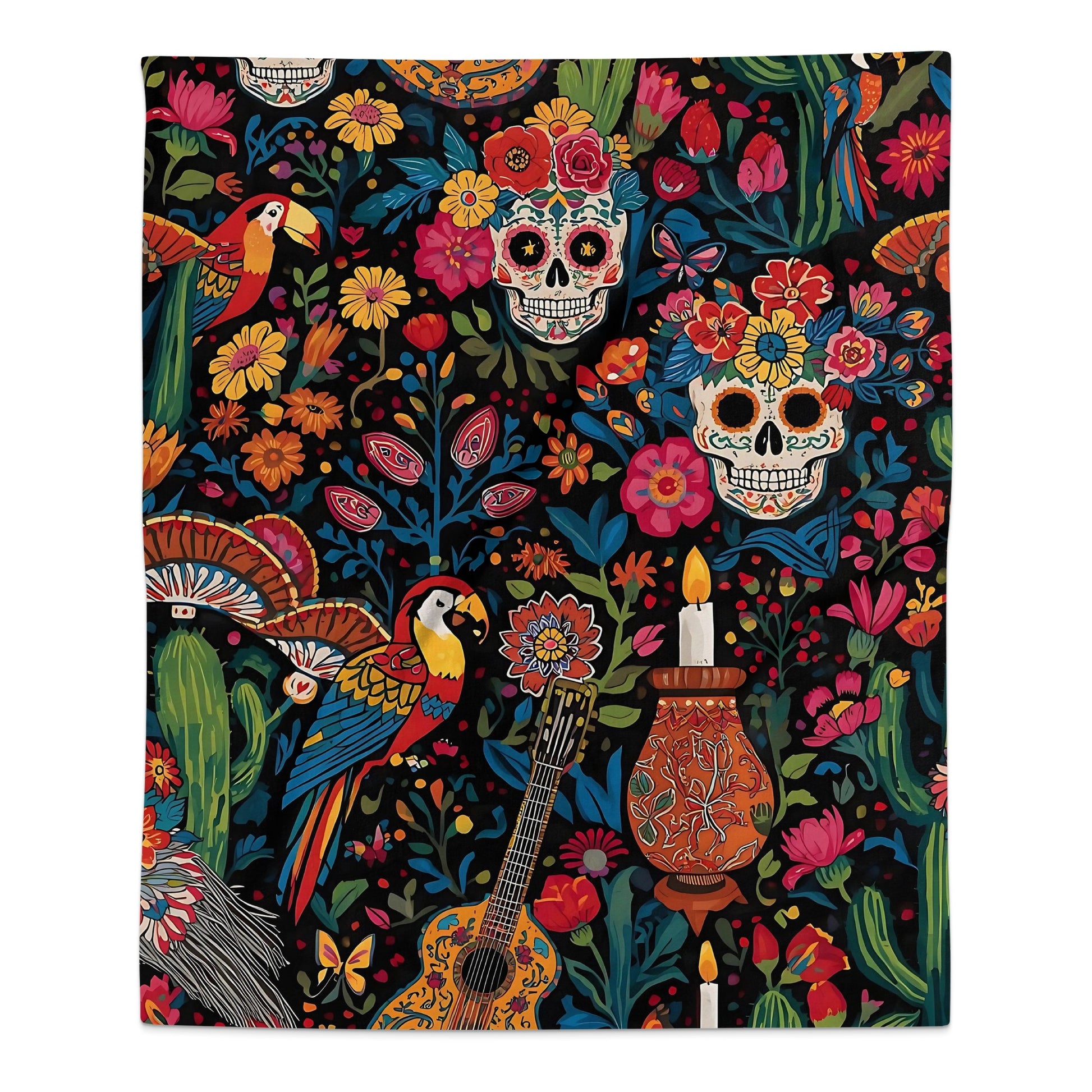 Colorful Dia de los Muertos design blanket product