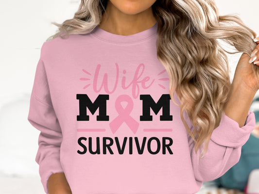 Wife Mom Survivor Graphic Sweatshirt product