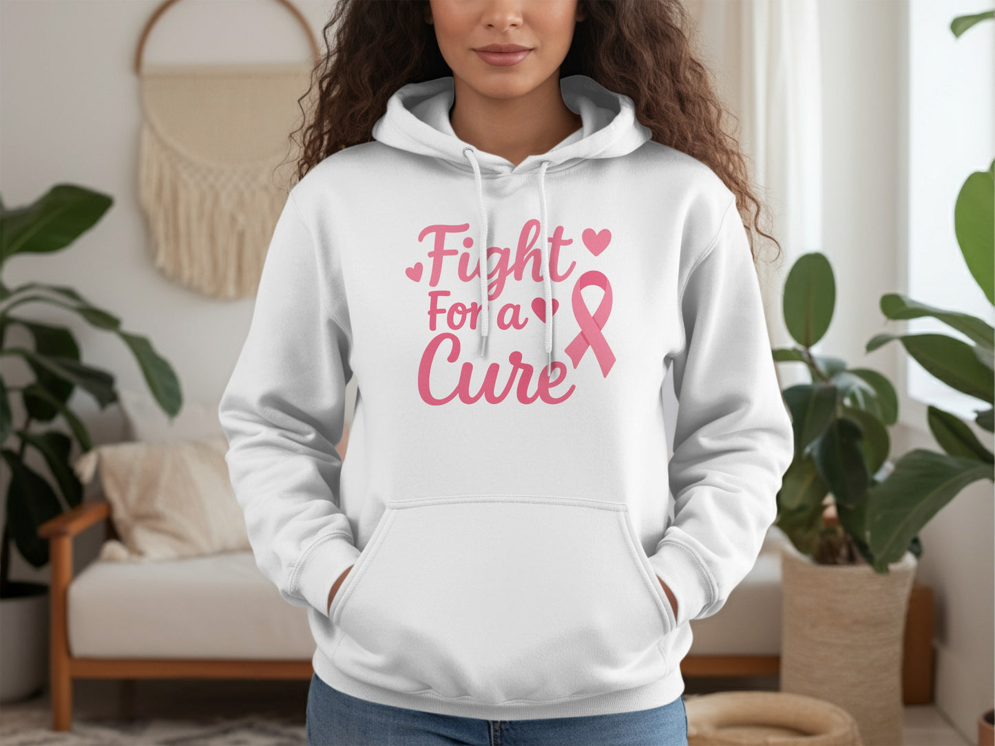 Fight For a Cure Pink Ribbon Hoodie product