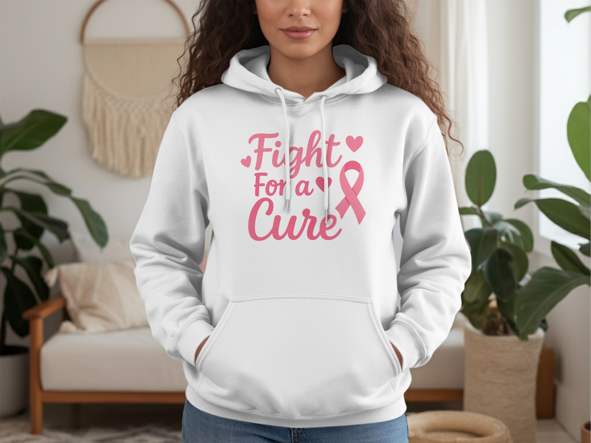Fight For a Cure Pink Ribbon Hoodie product