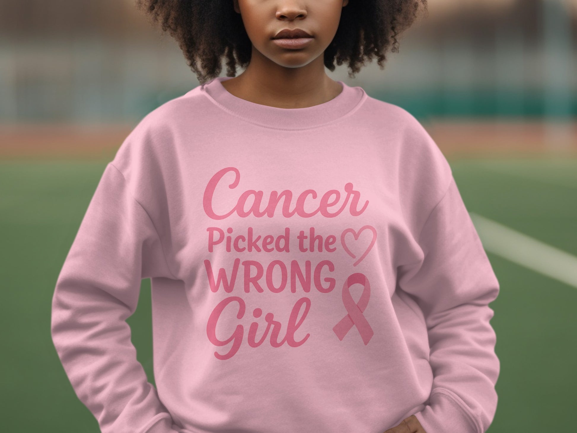 Cancer Picked the Wrong Girl Pink Sweatshirt product