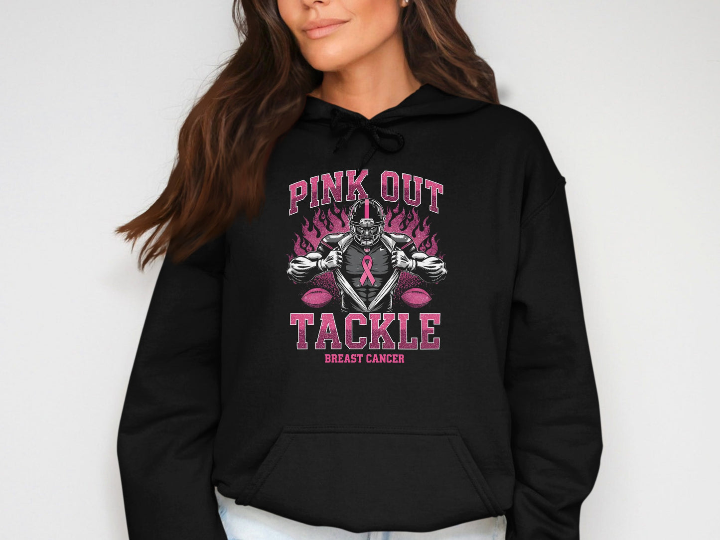 Pink Out Tackle Breast Cancer Hoodie product