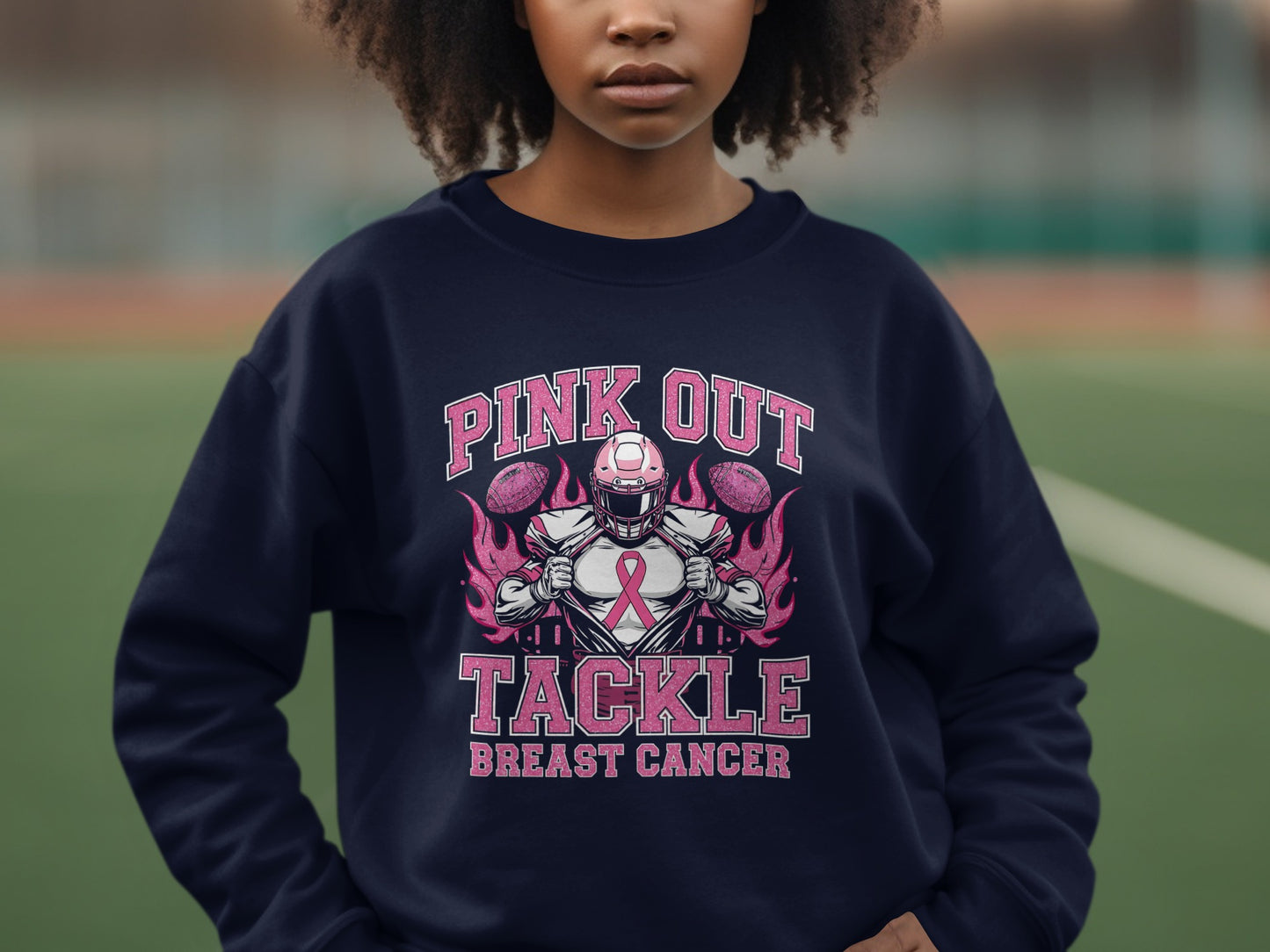 Pink Out Tackle Breast Cancer Football product