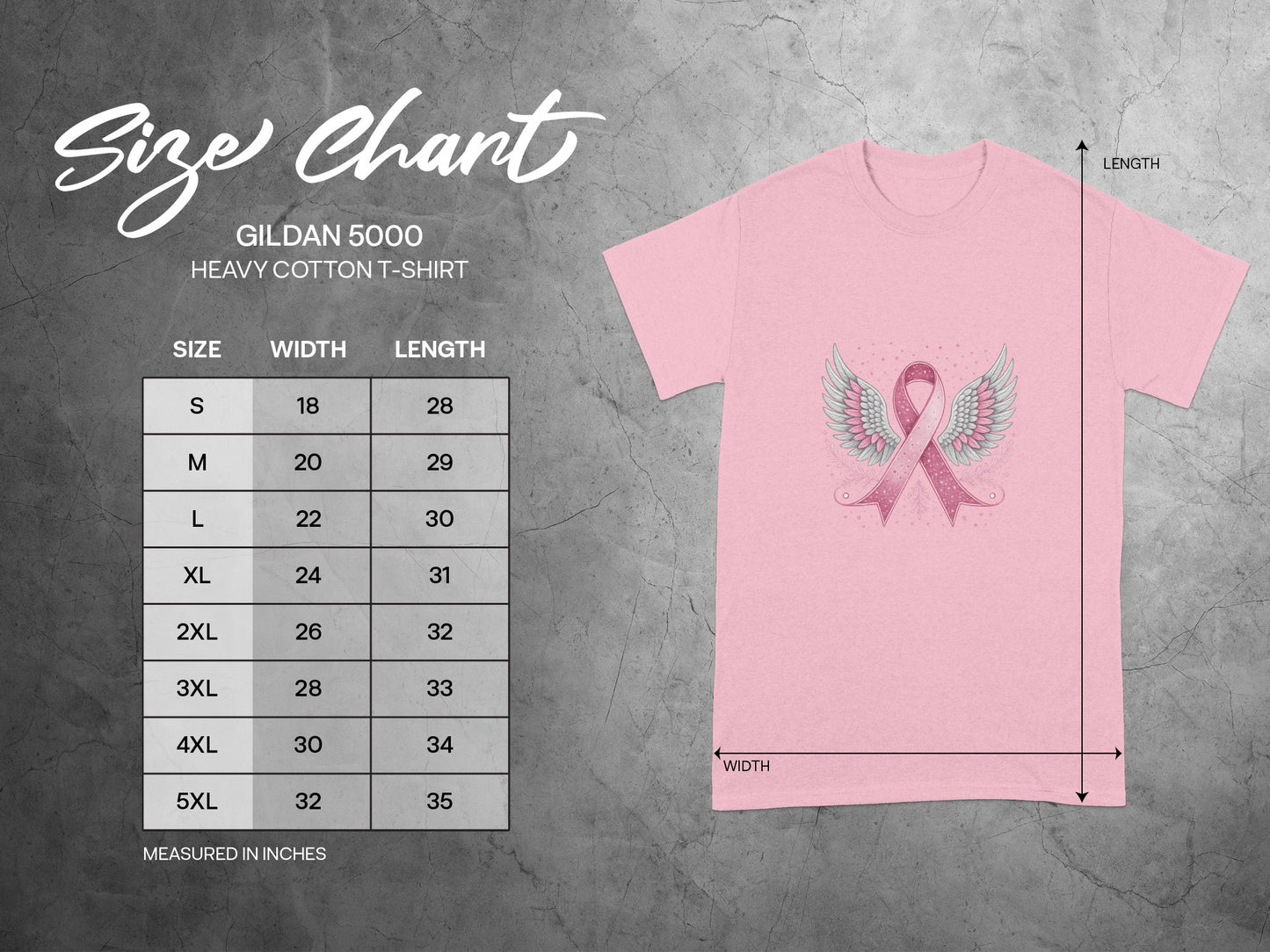 Pink Ribbon Wing Heart Graphic Unisex T-Shirt product type