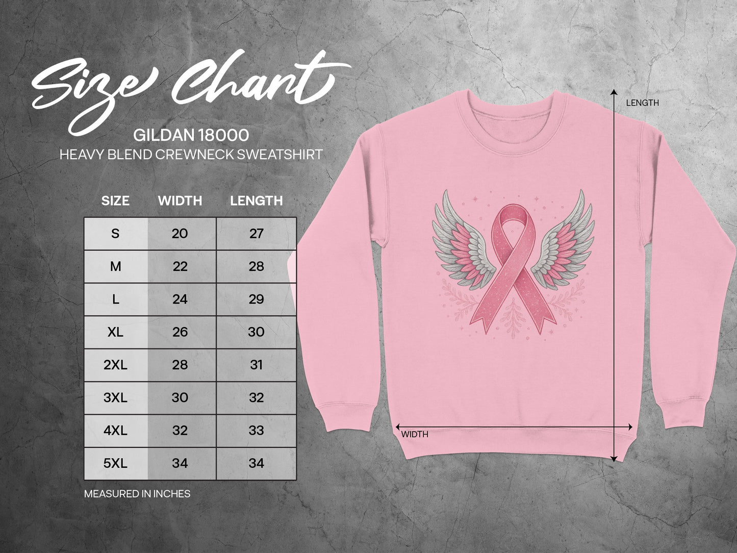Pink Ribbon Angel Wings Graphic Sweatshirt product