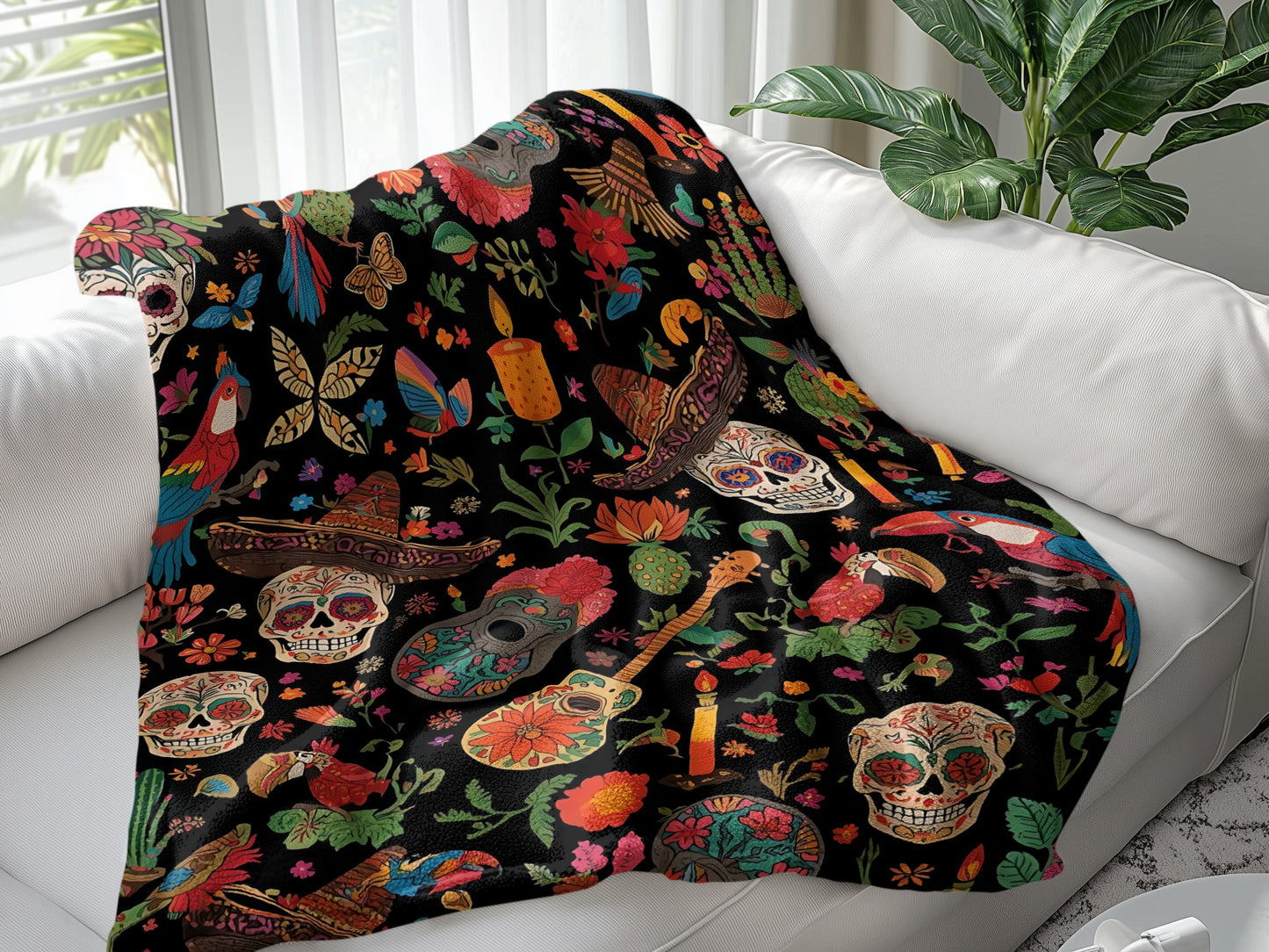 Colorful Mexican Festive Design Throw Blanket product type