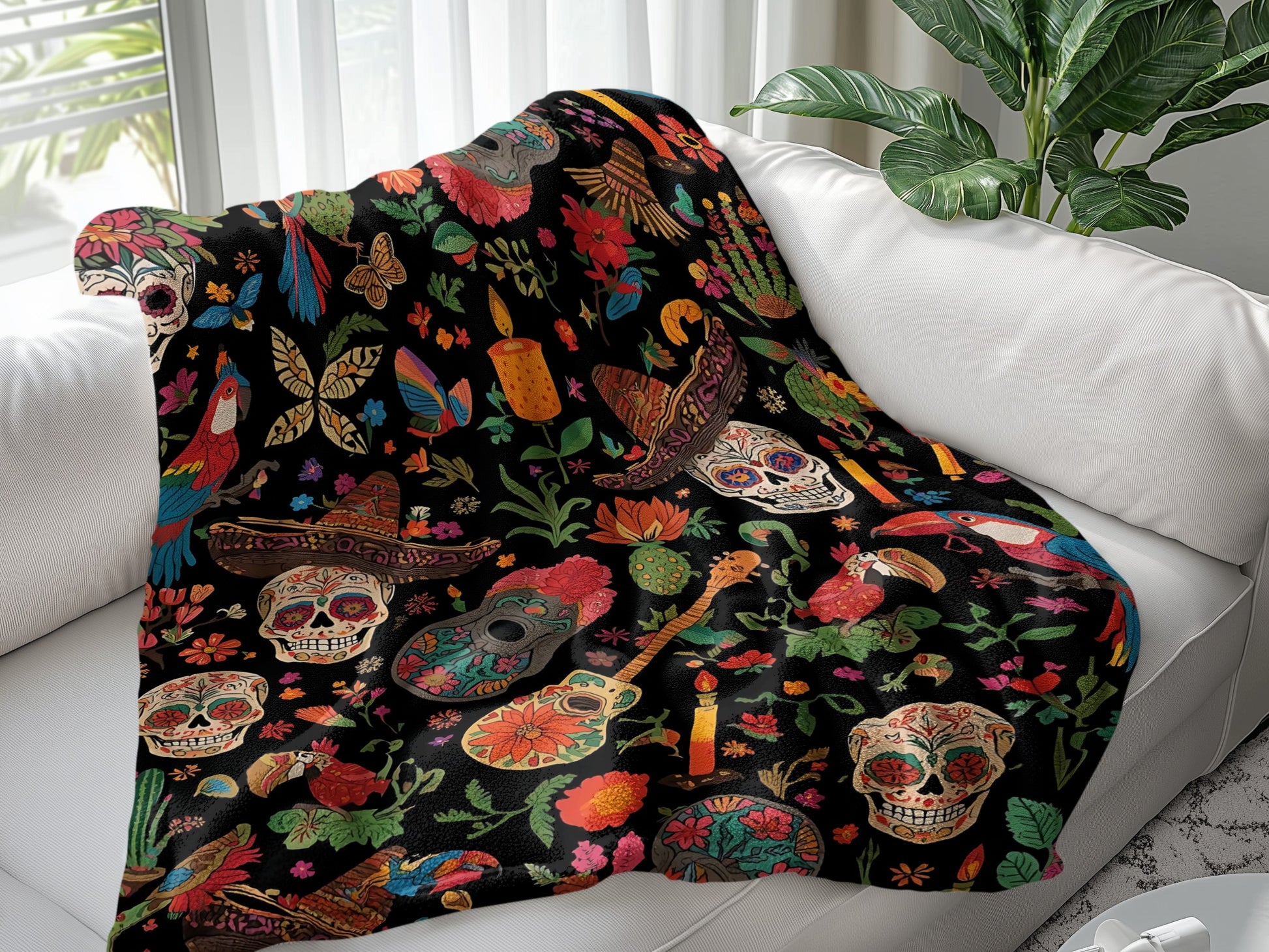 Colorful Mexican Festive Design Throw Blanket product type