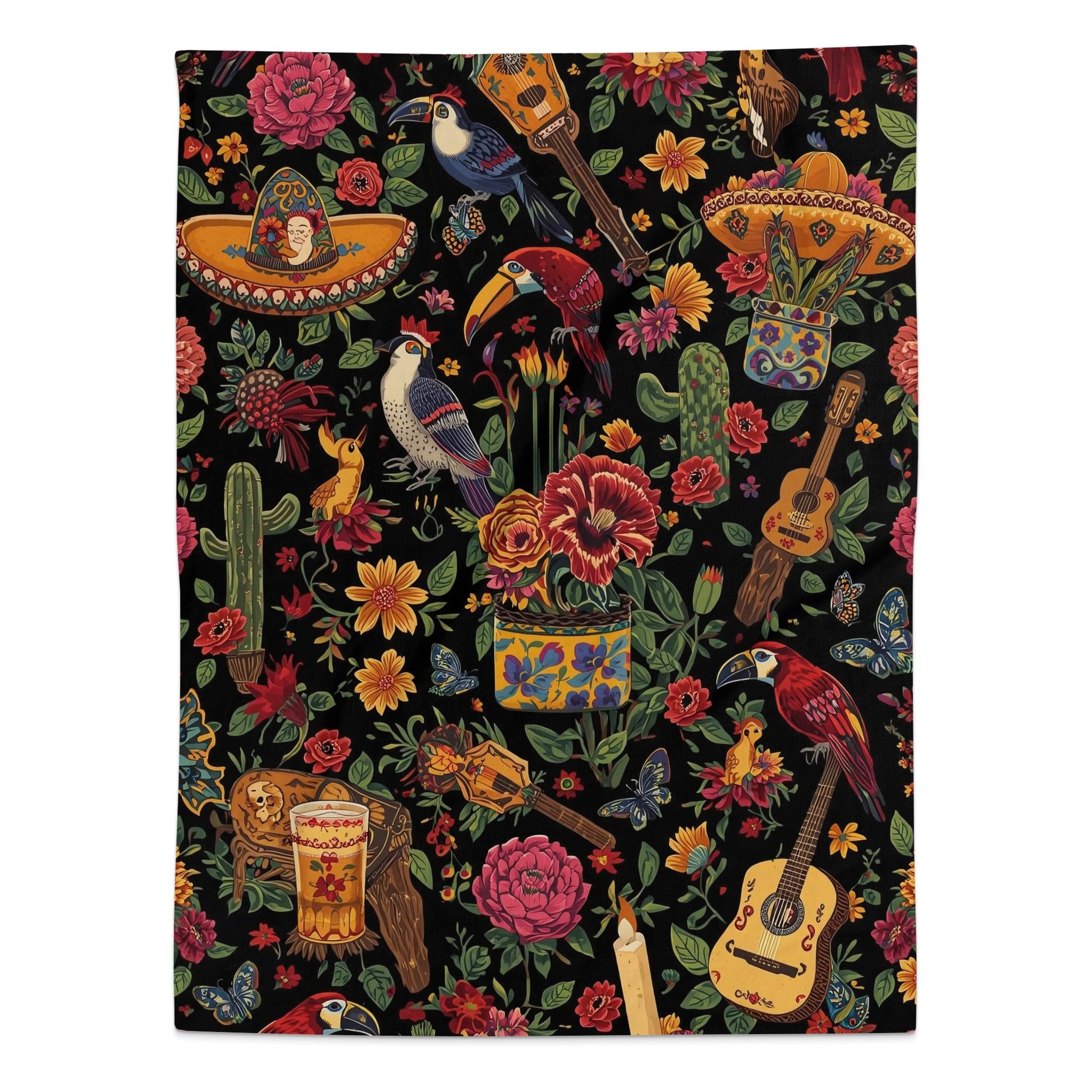 Vibrant Floral and Music Themed Blanket product