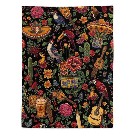 Vibrant Floral and Music Themed Blanket product