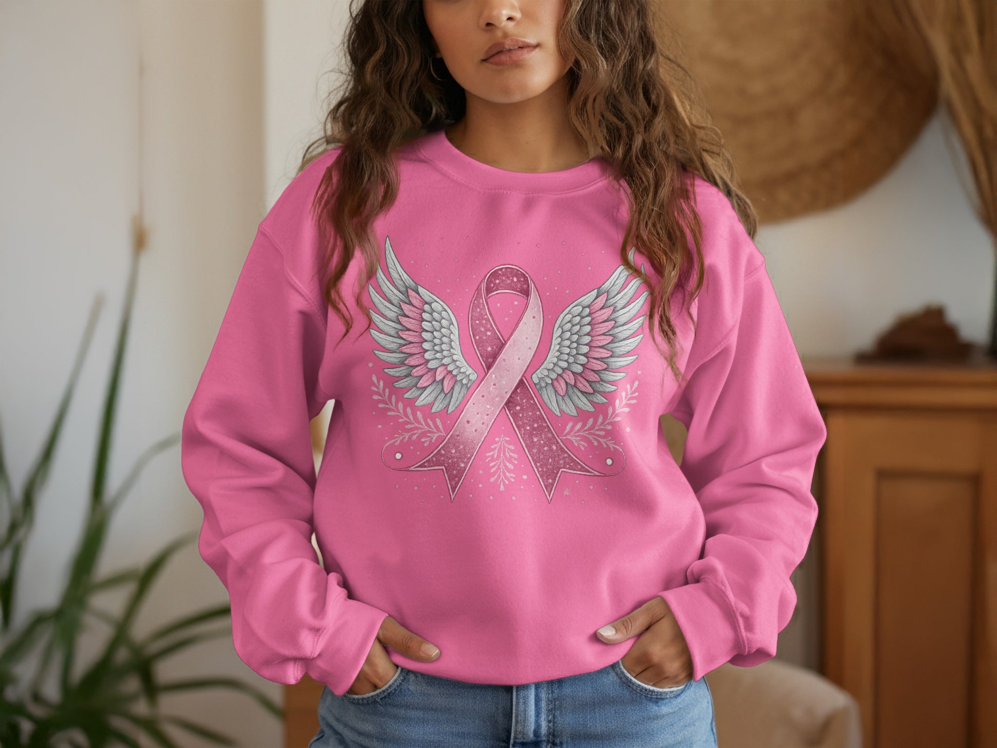 Breast Cancer Awareness Angel Wings Sweatshirt product