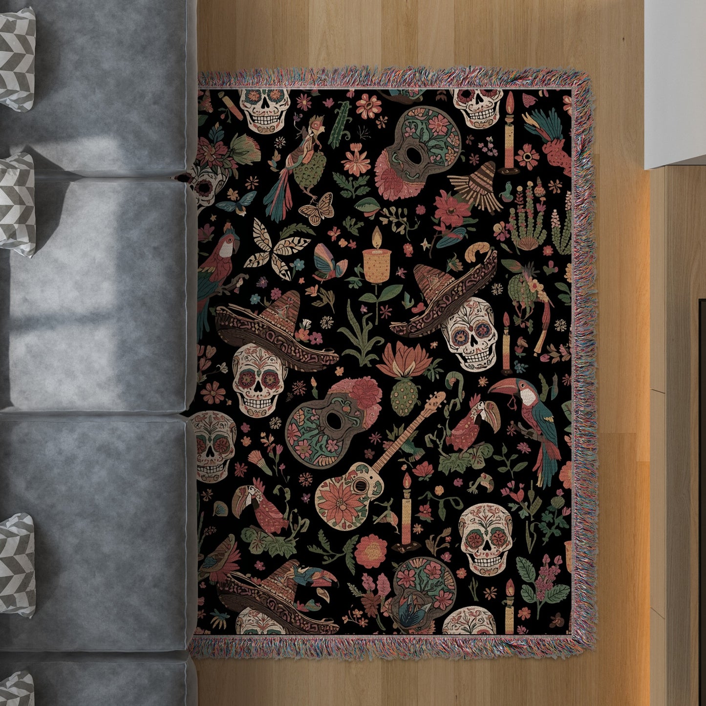 Day of the Dead Skull Design Carpet Rug product type