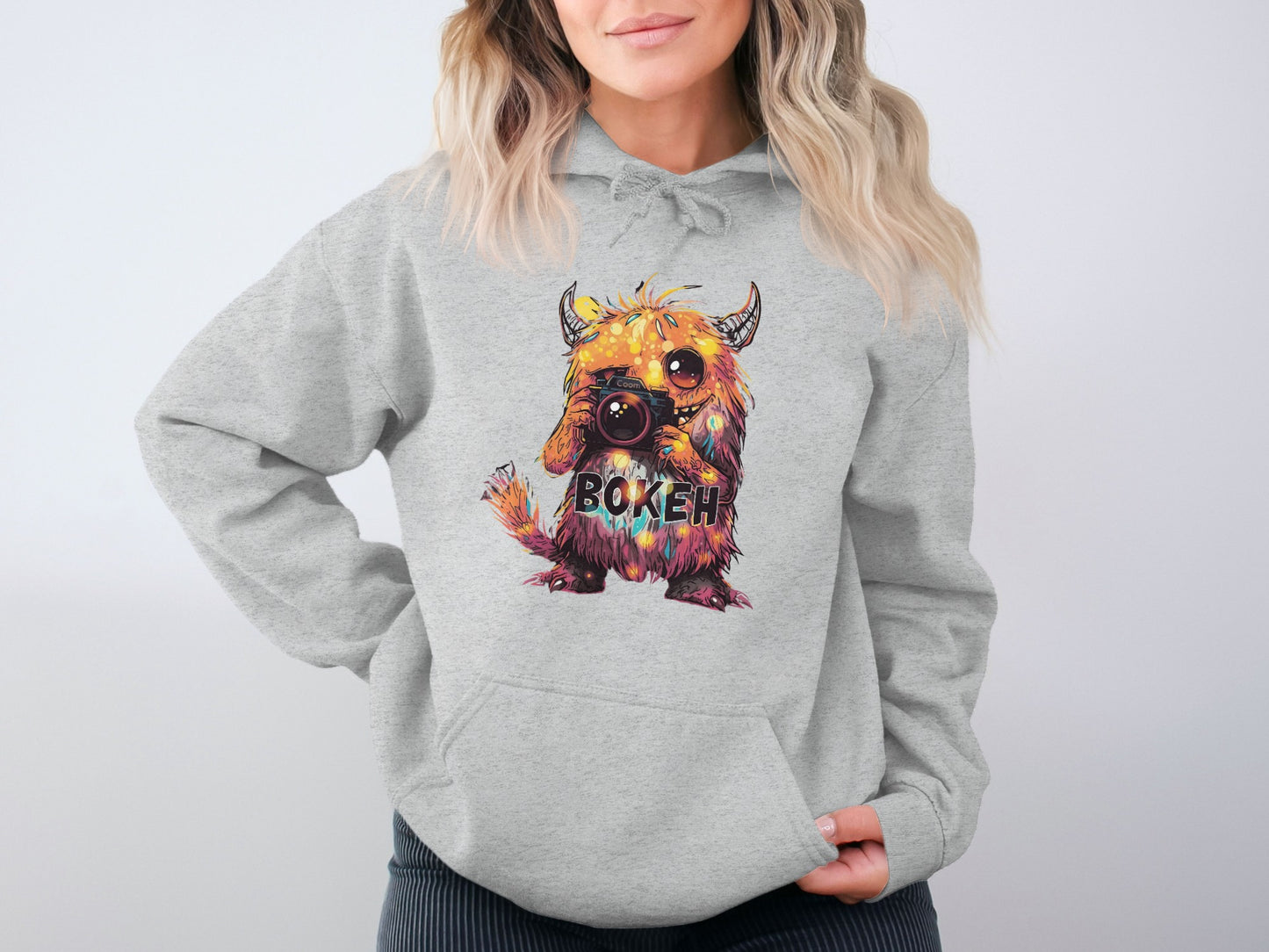 Cute Colorful Monster Bokeh Graphic Women's Hoodie product