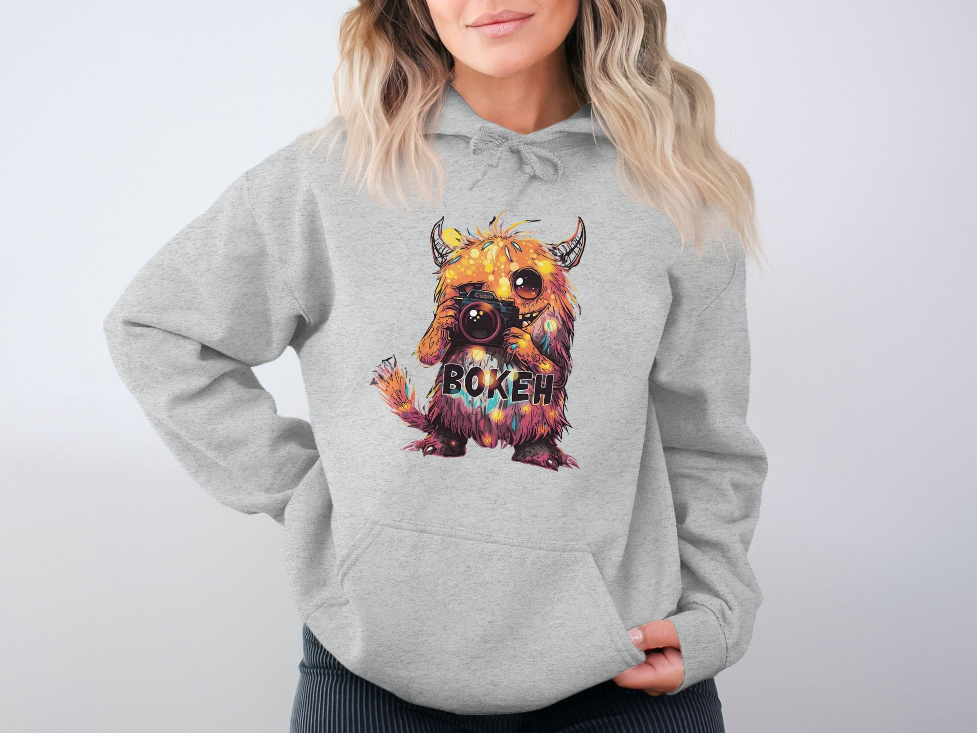 Cute Colorful Monster Bokeh Graphic Women's Hoodie product