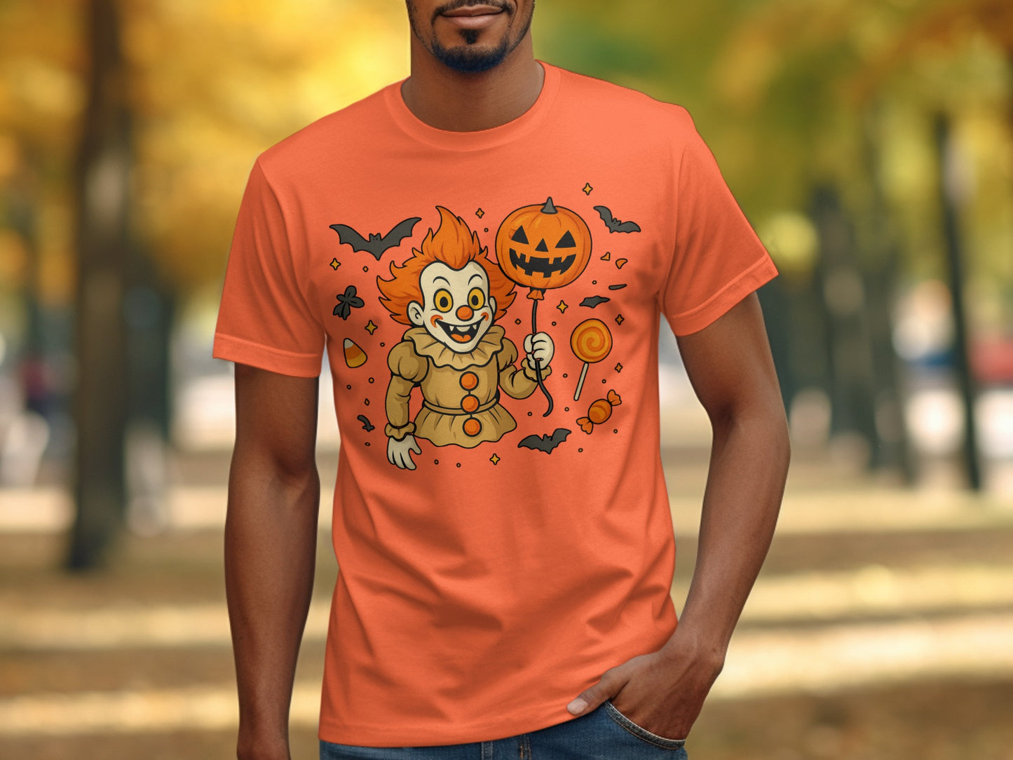 Spooky Clown Halloween Theme Graphic T-shirt product type