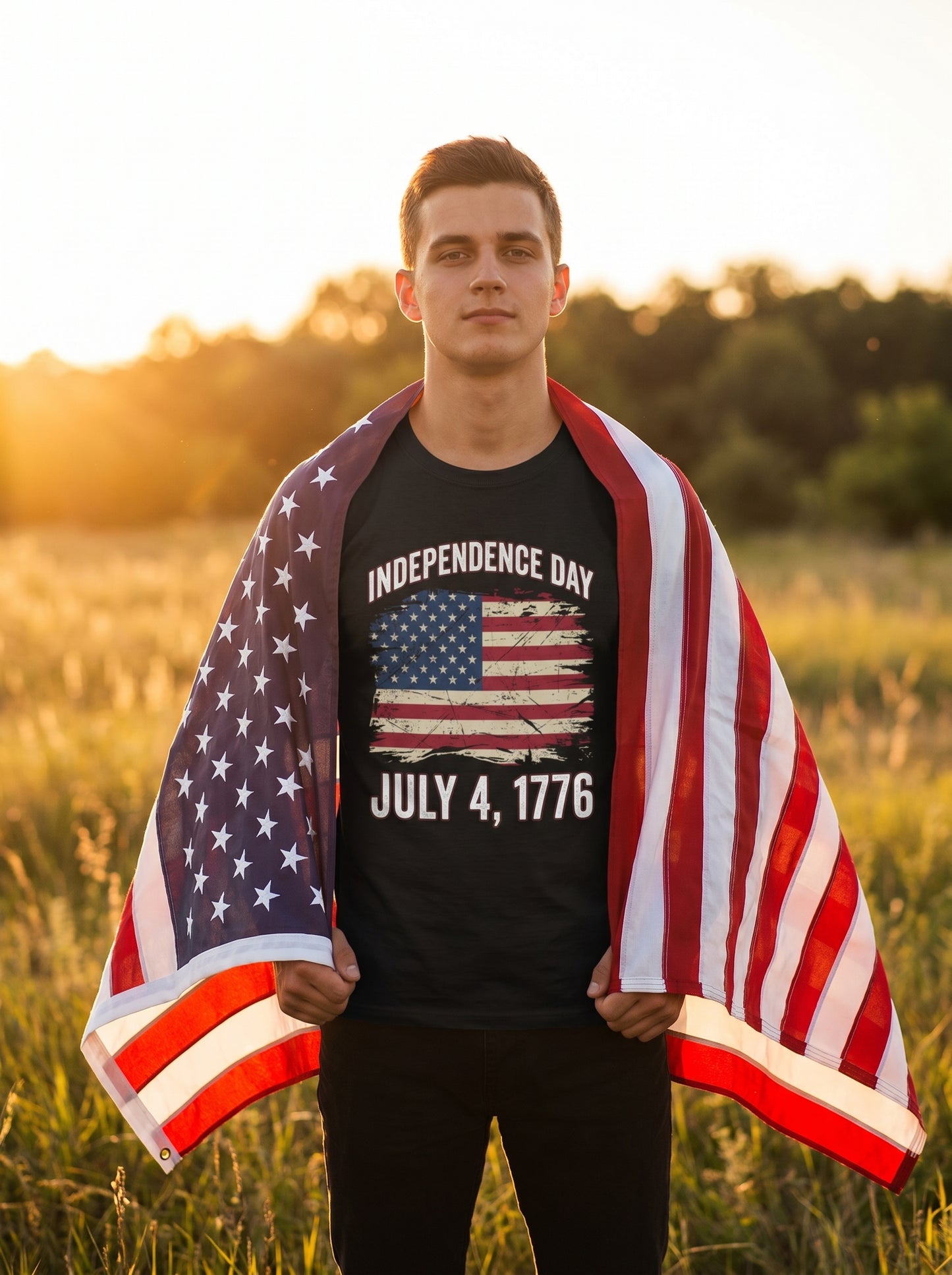 Heritage Flag 1776 Independence Day T-Shirt