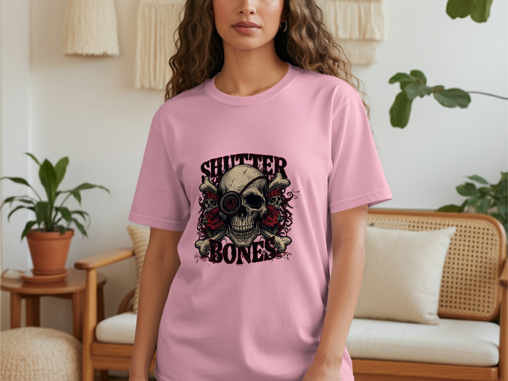 Shutter Bones Skull Graphic Printed Casual T-Shirt product