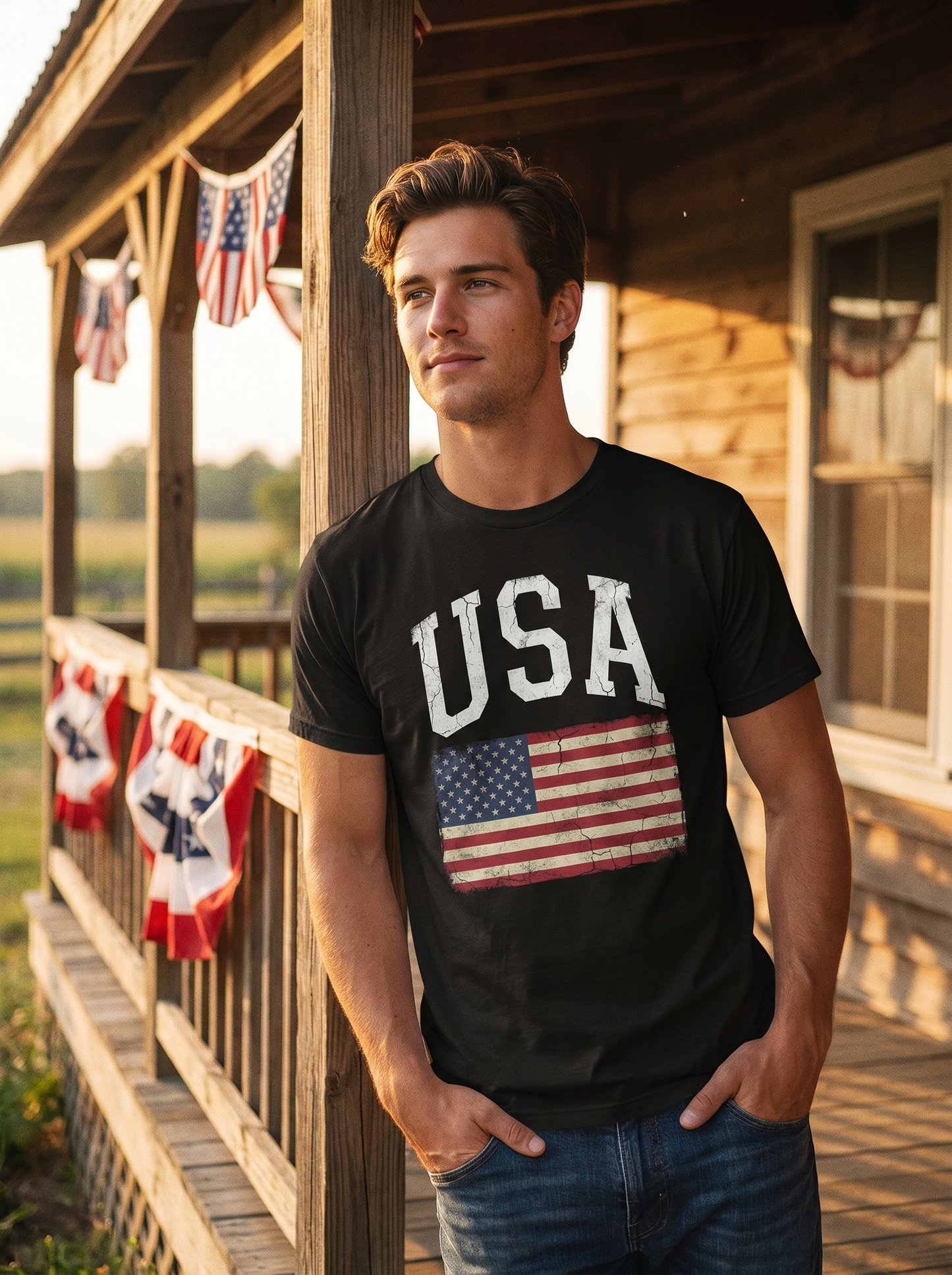 Heritage USA Flag Graphic T-Shirt