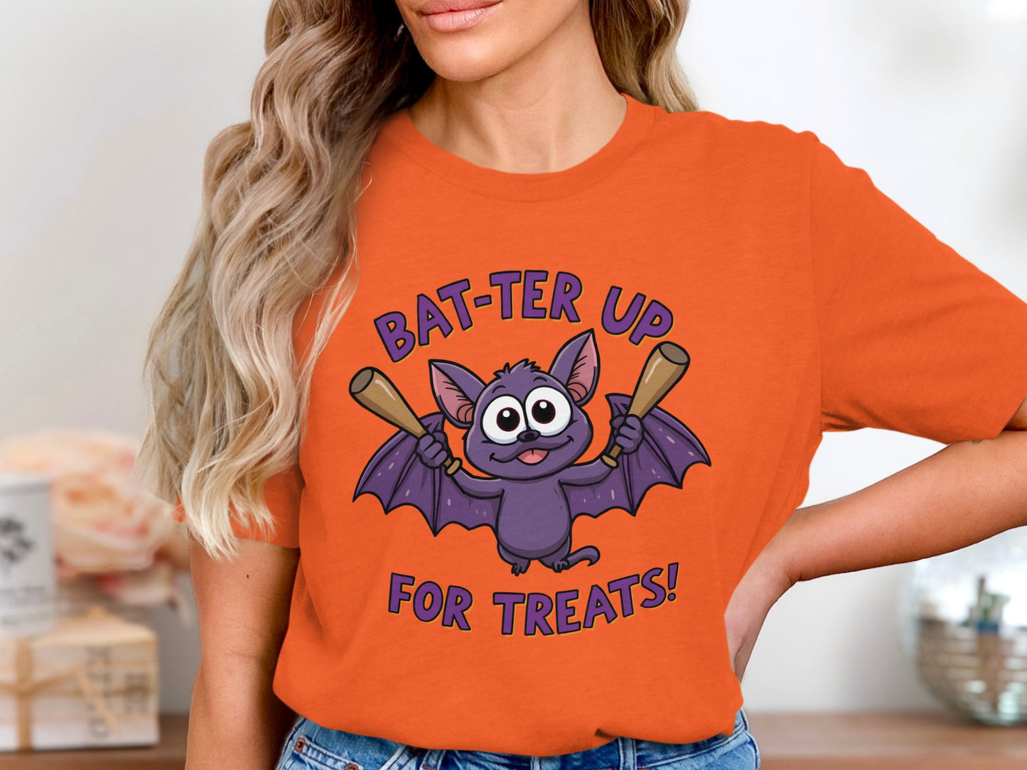 Bat-ter Up For Treats Funny Halloween Shirt product