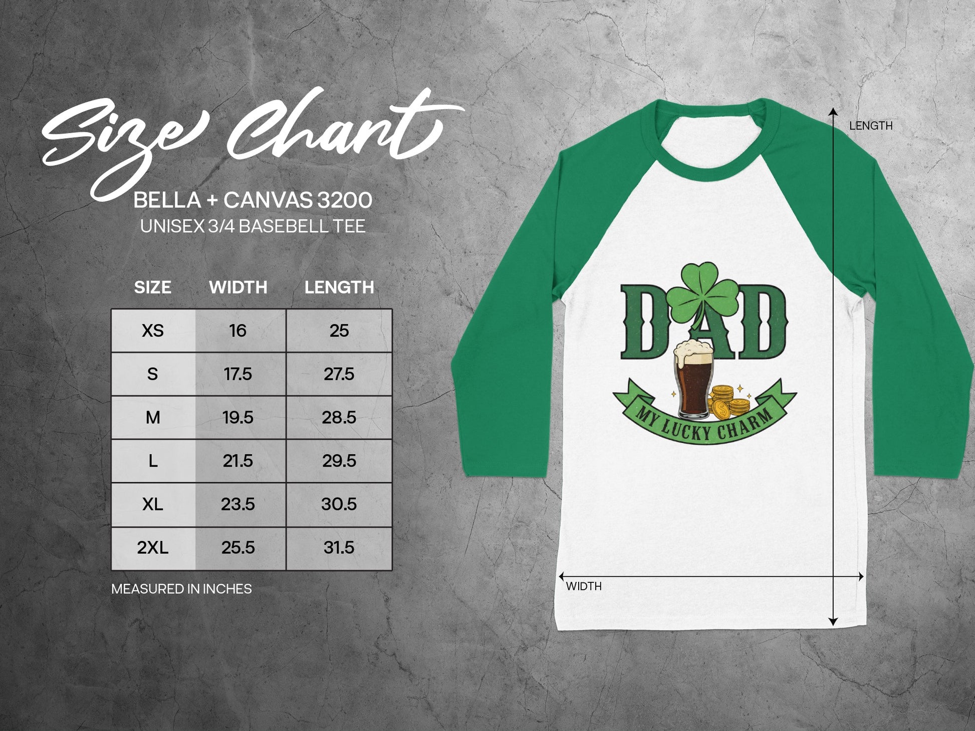 DAD My Lucky Charm Unisex 3/4 Basebell Tee product type