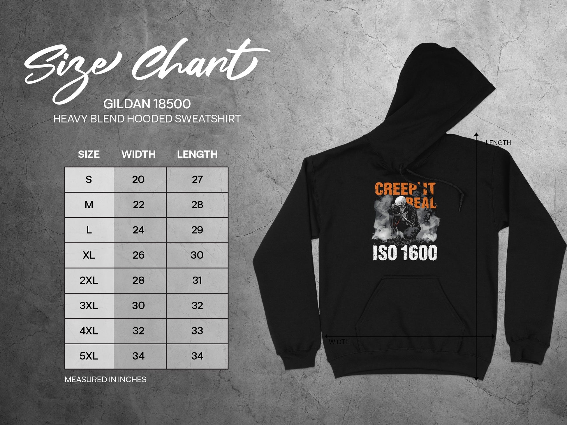 Creepin It Real ISO 1600 Heavy Blend Hooded Sweatshirt product type