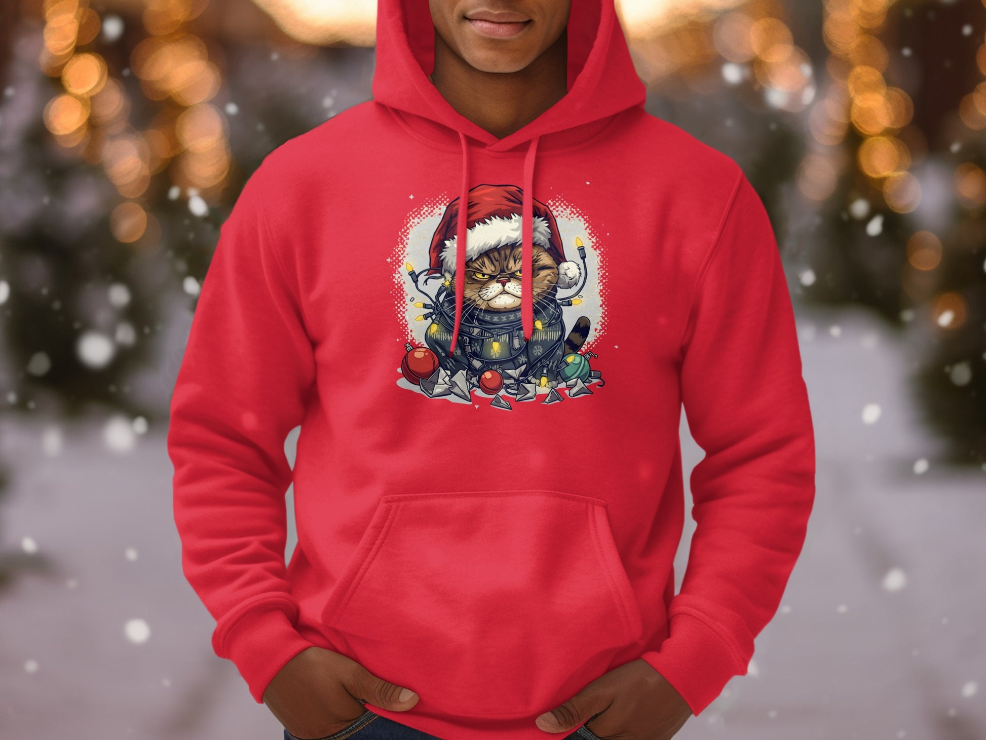 Grumpy Cat Santa Christmas Hoodie for Holiday Season