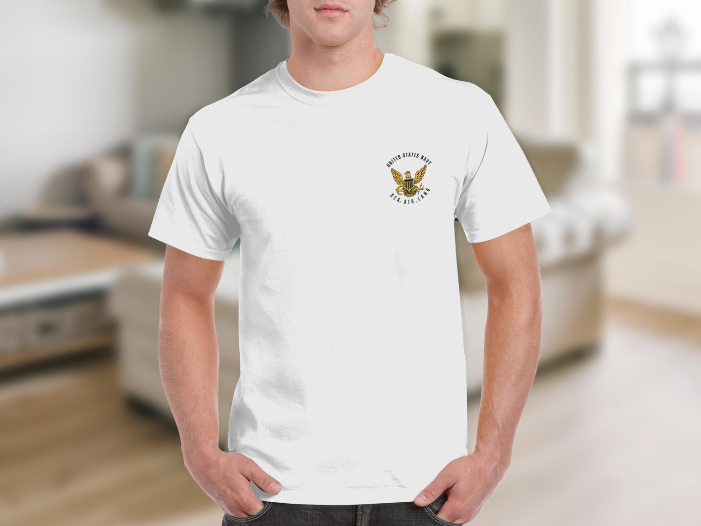 Proud Eagle Design White Casual Wear T-Shirt