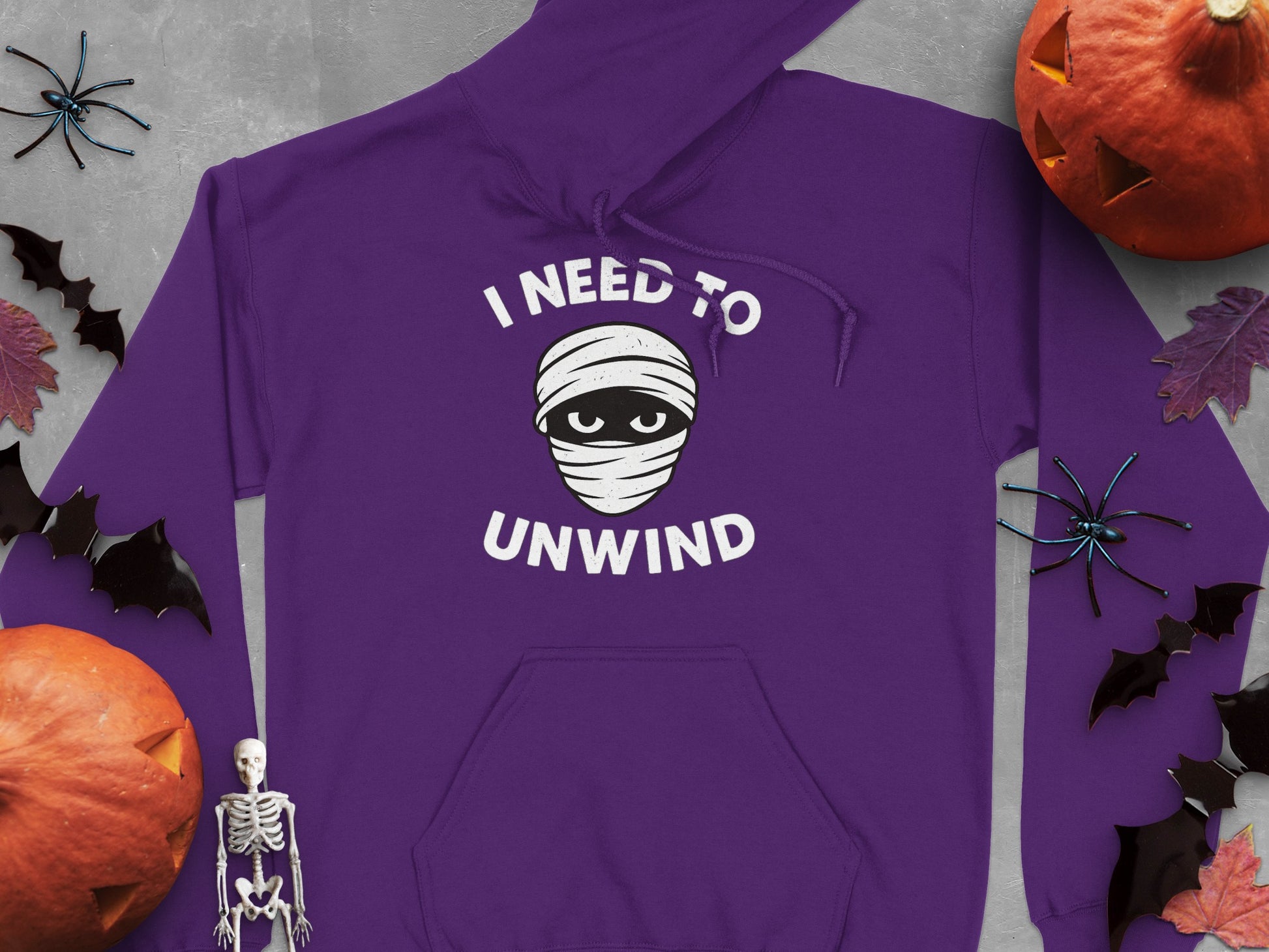 I Need to Unwind Mummy Purple Hoodie Halloween product type
