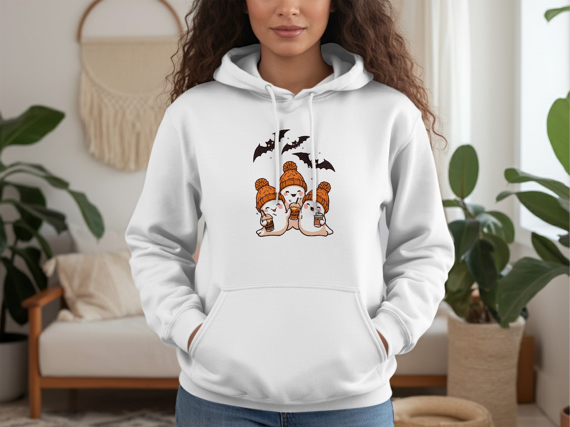 Cute Halloween Ghosts and Bats Hoodie product
