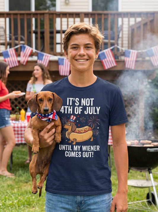 My Wiener Comes Out 4th of July T-Shirt