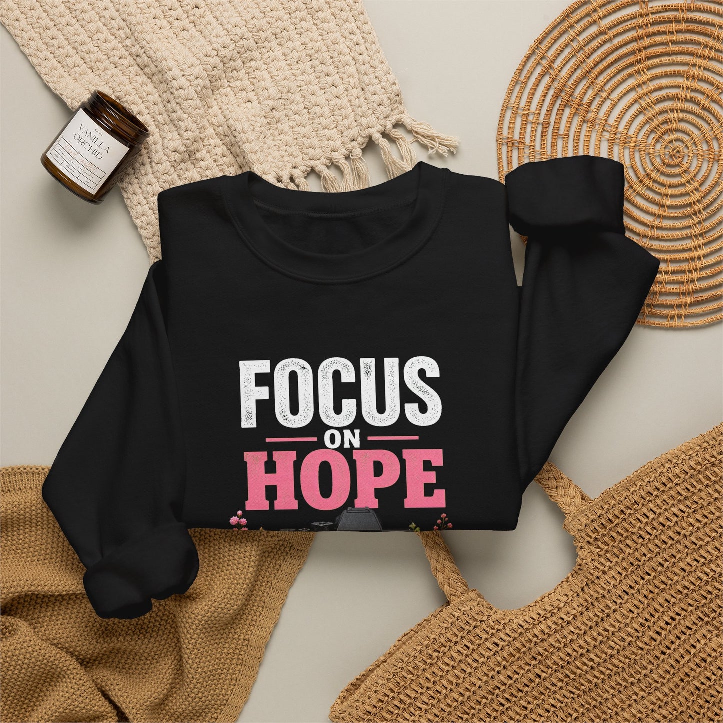 Focus on Hope | Breast Cancer Awareness Unisex Crewneck Sweatshirt