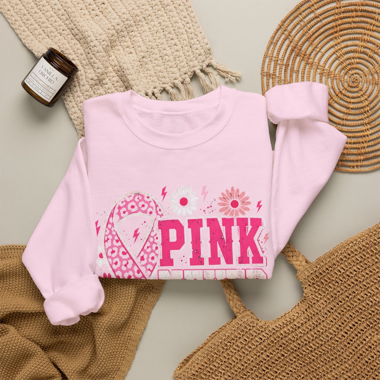 Pink Never Quits | Breast Cancer Awareness Unisex Crewneck Sweatshirt