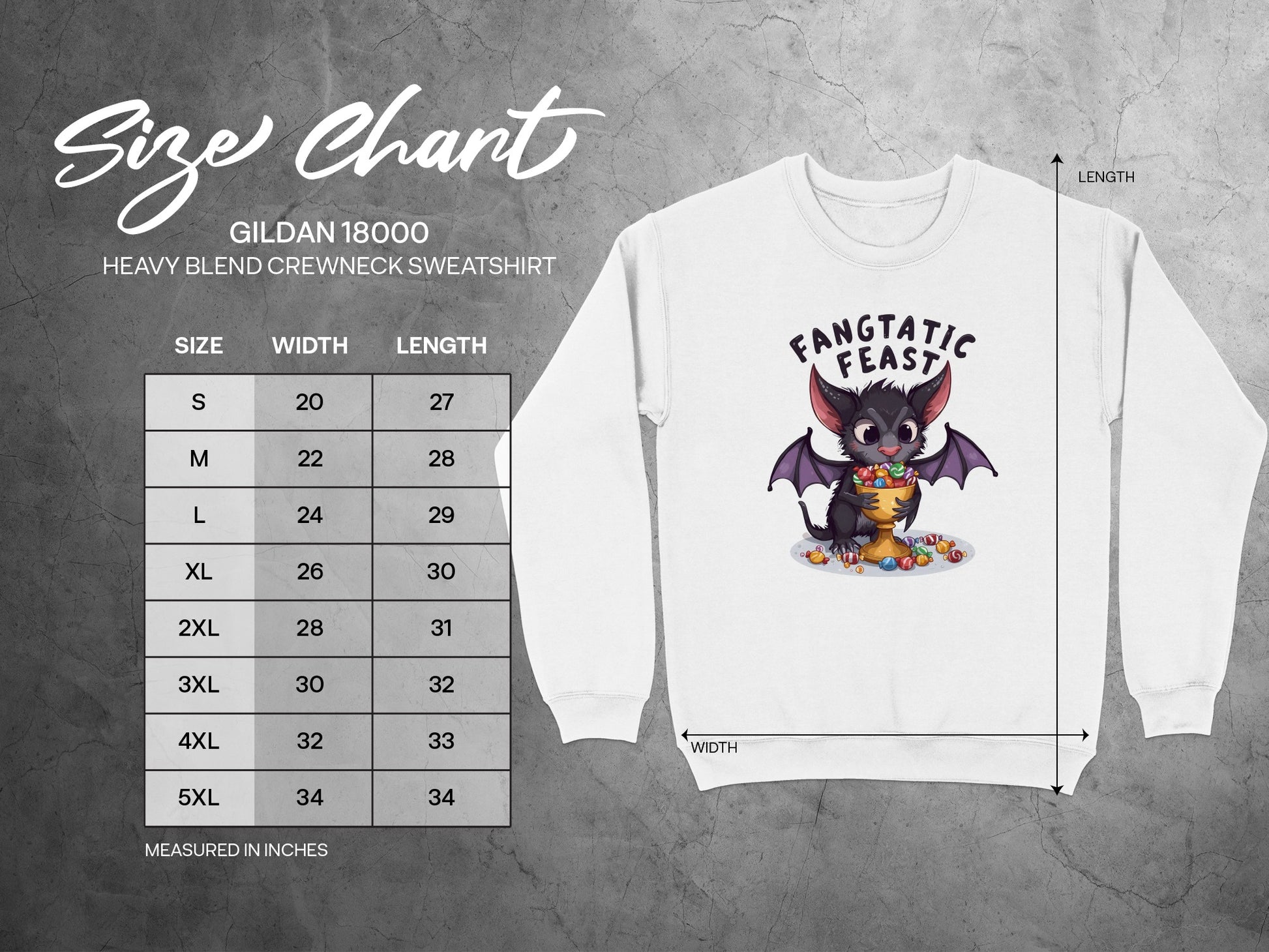 Fangtastic Feast Bat Design Heavy Blend Sweatshirt product