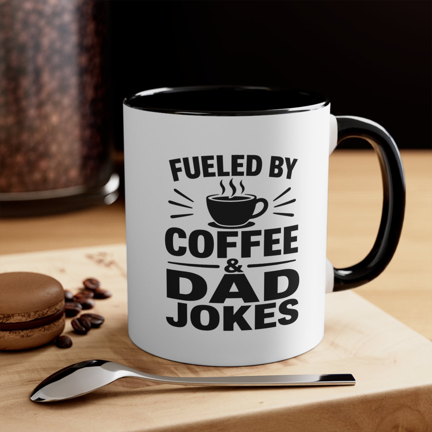 Fueled by Coffee & Dad Jokes Accent Mug