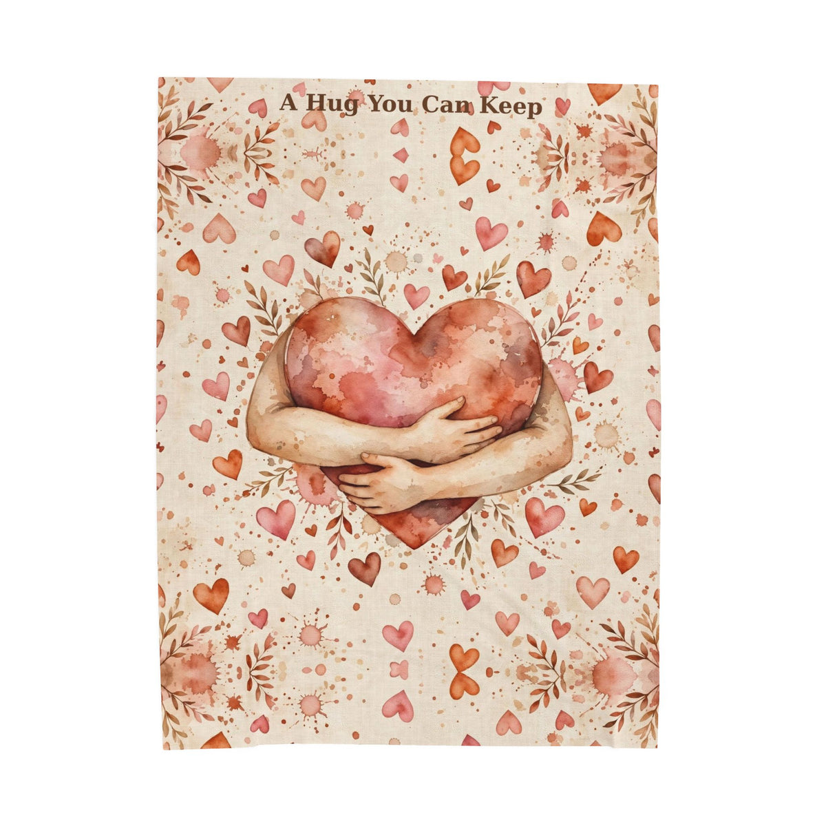 A Hug You Can Keep | Watercolor Heart Velveteen Plush Blanket