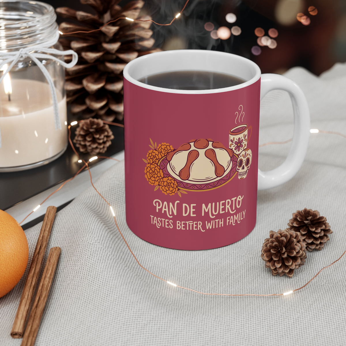 Pan de Muerto Tastes Better With Family | Day of the Dead Mug