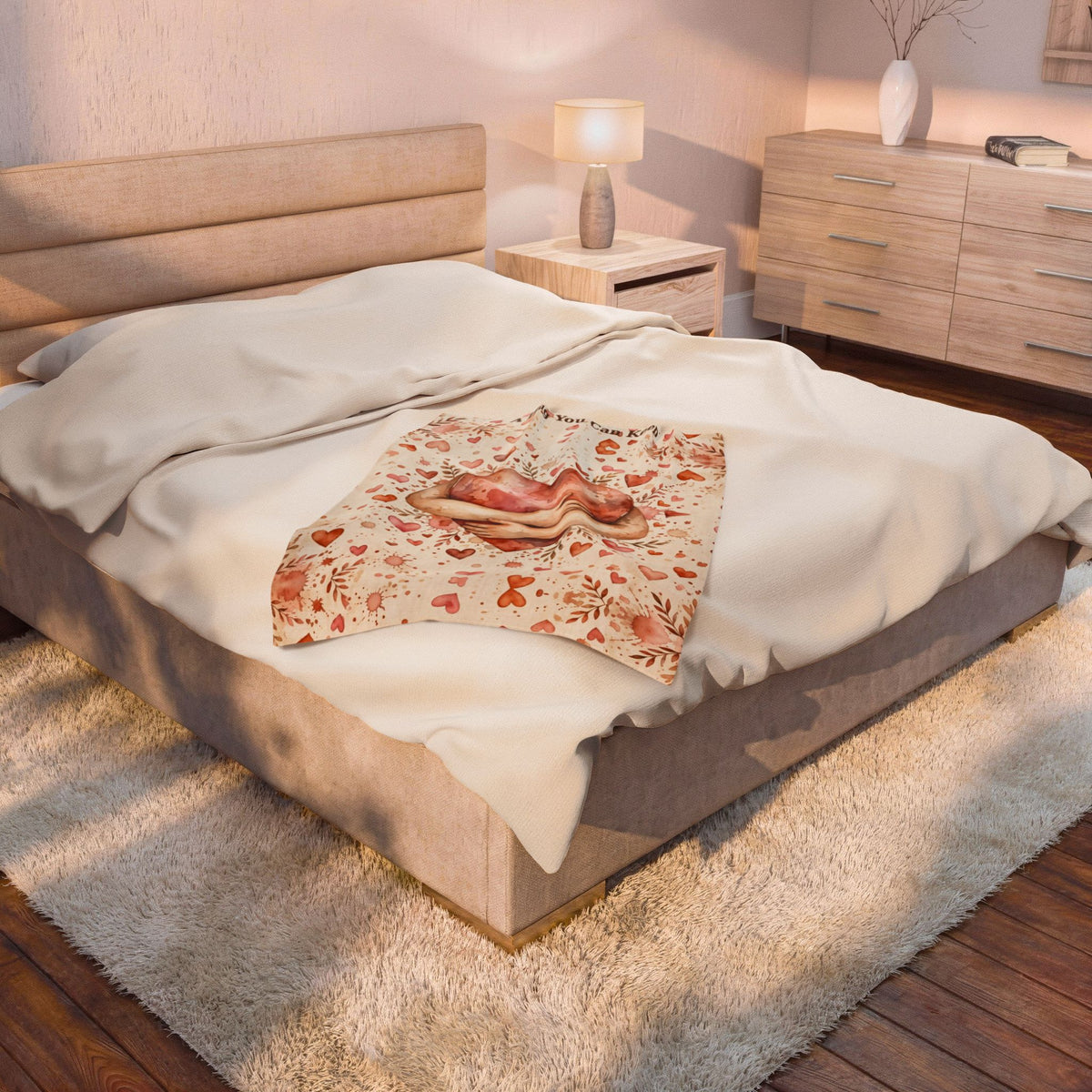 A Hug You Can Keep | Watercolor Heart Velveteen Plush Blanket