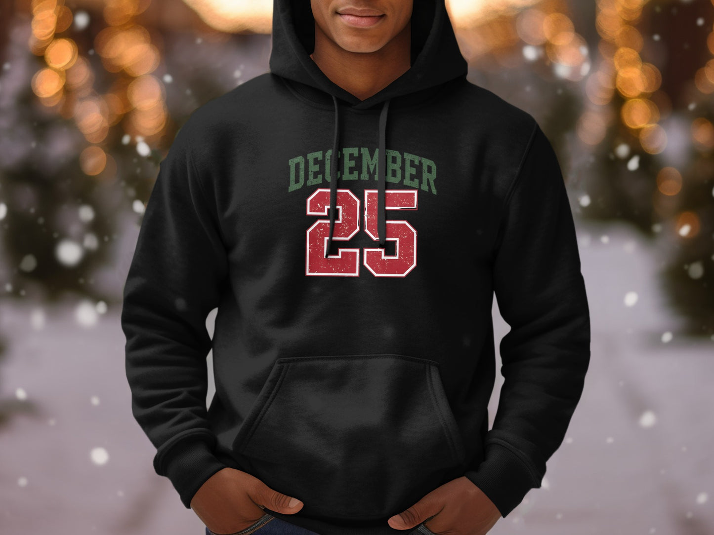 December 25 Festive Black Hoodie Product