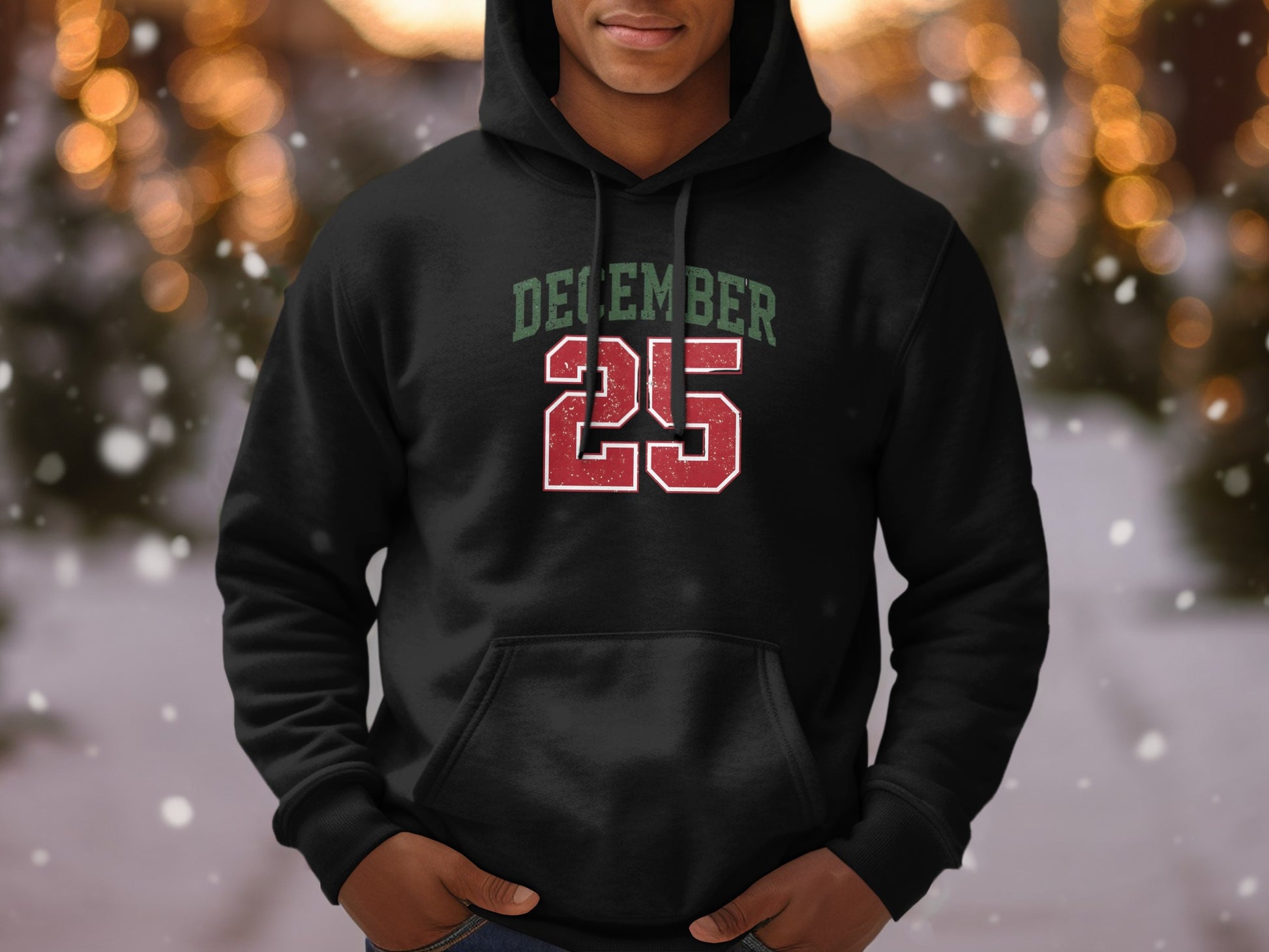 December 25 Festive Black Hoodie Product