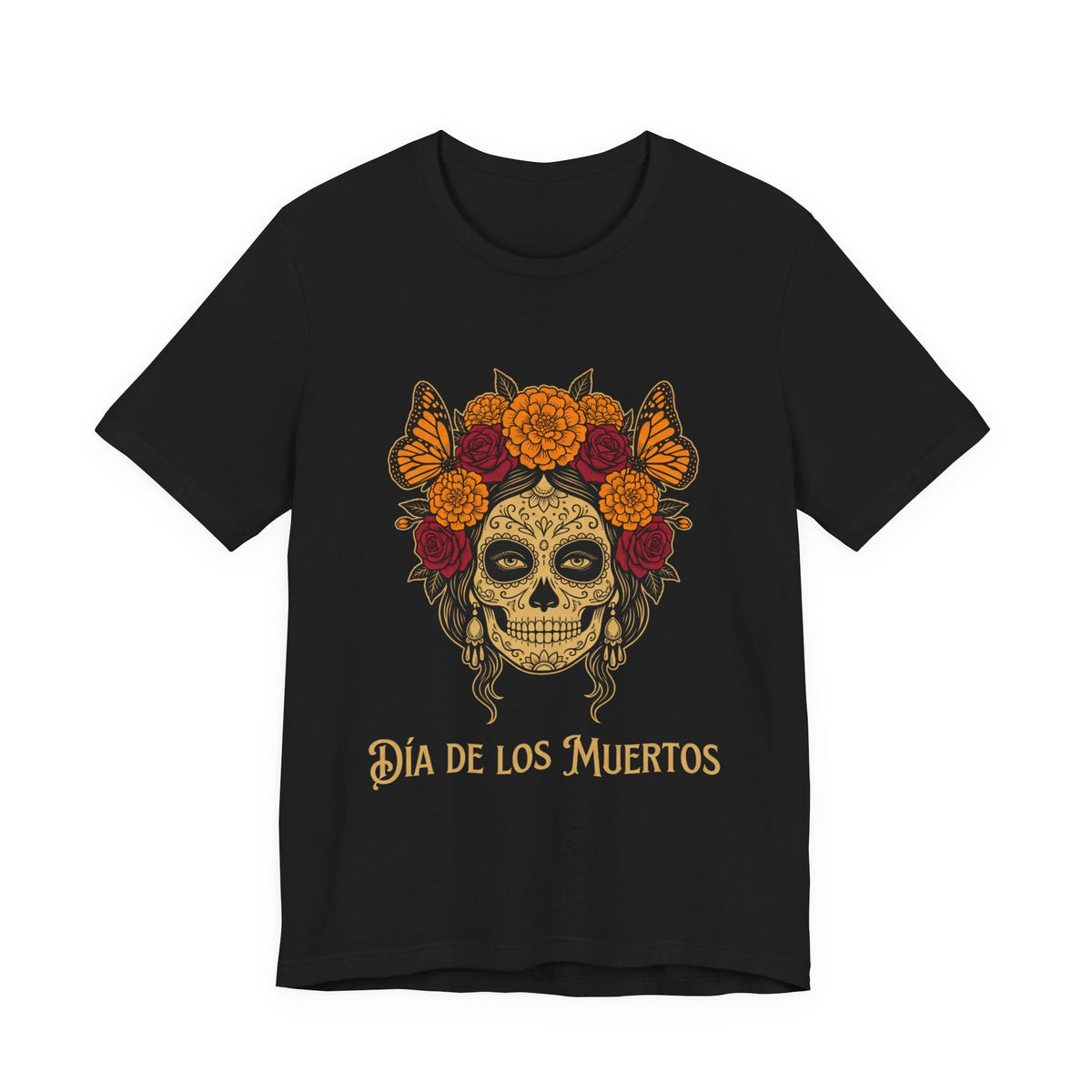 Día de los Muertos Catrina Elegance | Sugar Skull Marigold T-Shirt