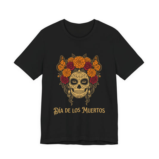 Día de los Muertos Catrina Elegance | Sugar Skull Marigold T-Shirt