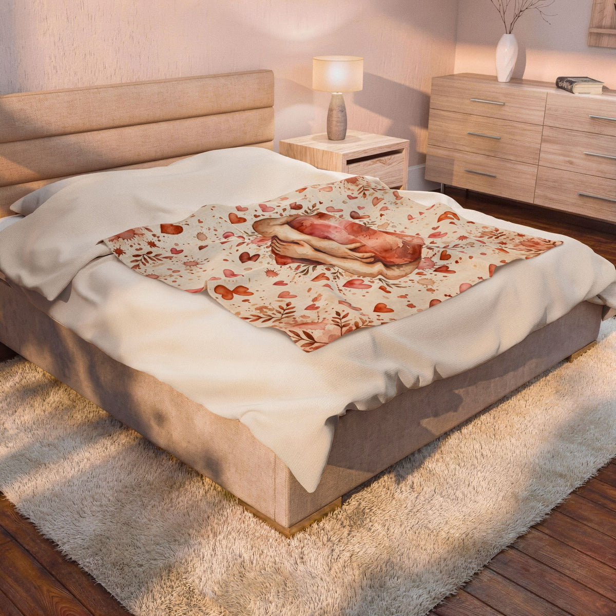 A Hug You Can Keep | Watercolor Heart Velveteen Plush Blanket